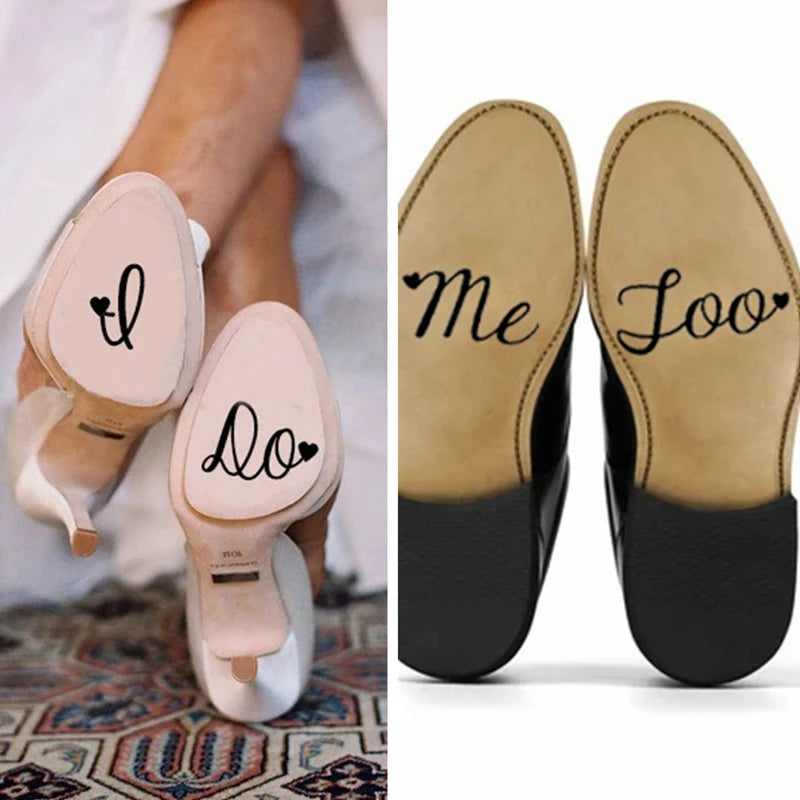 I Do Me Too Wedding Shoe Decal  , Cute Vinyl Creative Novelty Shoe Stickers for Wedding Accessories