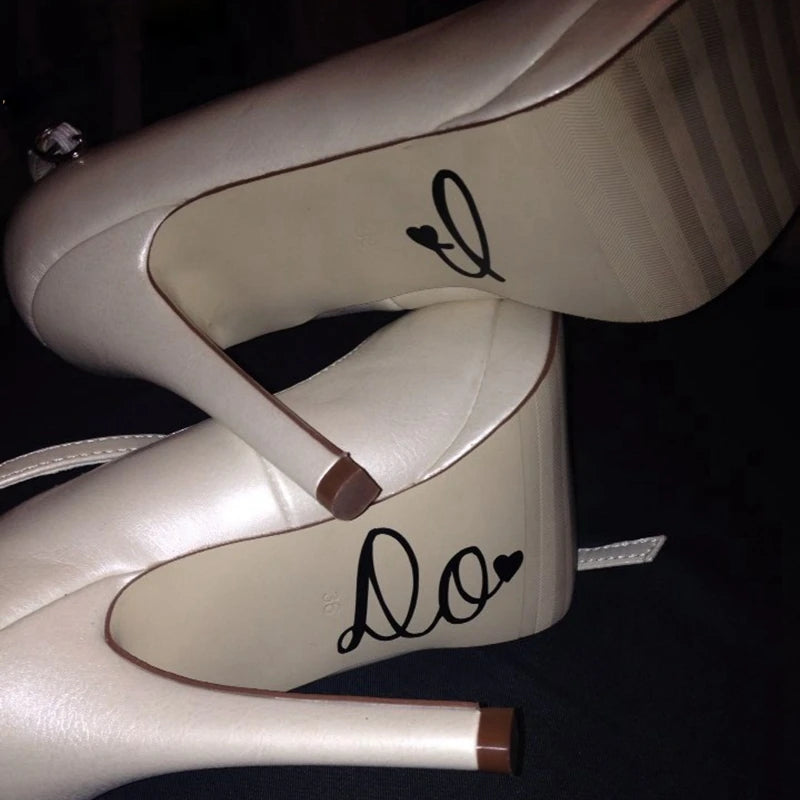 I Do Me Too Wedding Shoe Decal  , Cute Vinyl Creative Novelty Shoe Stickers for Wedding Accessories