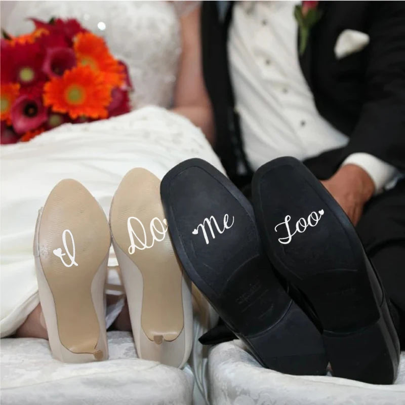 I Do Me Too Wedding Shoe Decal  , Cute Vinyl Creative Novelty Shoe Stickers for Wedding Accessories