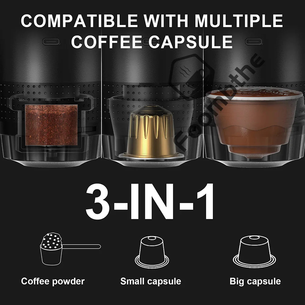 Wireless Portable Espresso Coffee Maker 3-in-1