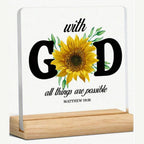 “With God All Things Are Possible” Sunflower Desk & Home Decor