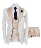(Jacket + Vest + Pants) Suits for Men Casual Business Suit High-End Social Formal Suit 3 Pcs Set Groom Wedding Men
