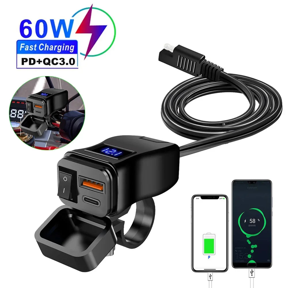 Motorcycle USB Fast Charger