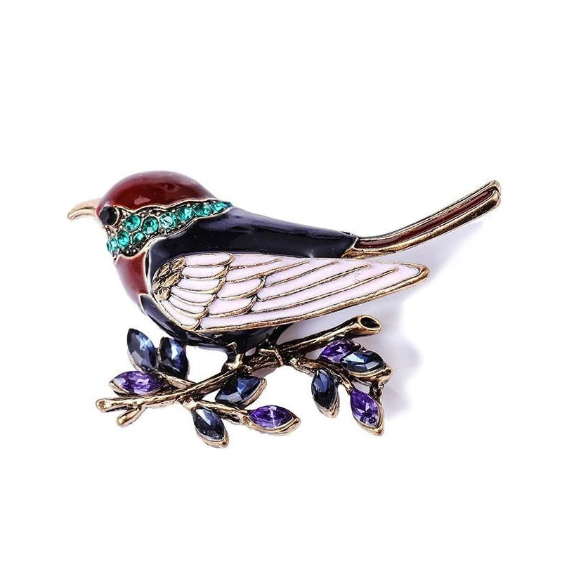 Multiple Colors Bird Brooch for Women For Coat Sweater Dress Suits Bags Magpie Birds Chic Rhinestone Jewelry Fashion Accessories