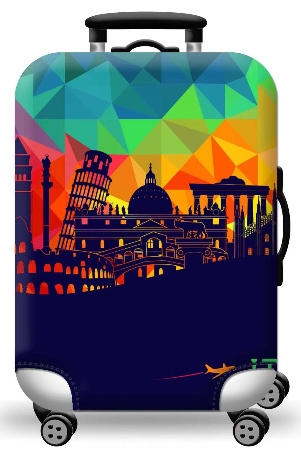 Thick Elastic World Map Luggage Cover