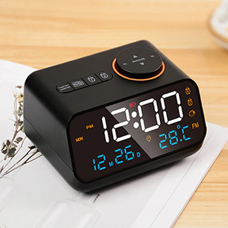 Modern LED Alarm Clock with FM Radio