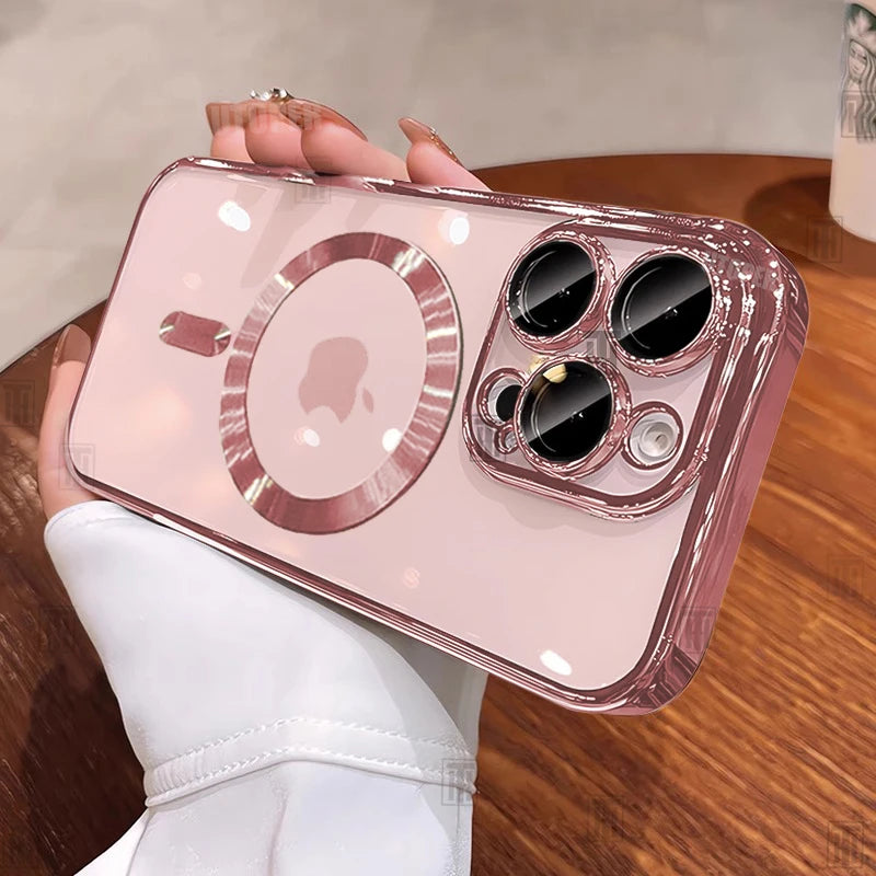 Official Desert Gold Phone Case For iPhone 17 Air 16 15 14 13 12 11 Pro Max Plus Clear Magsafe Magnetic Lens Protect Soft Cover