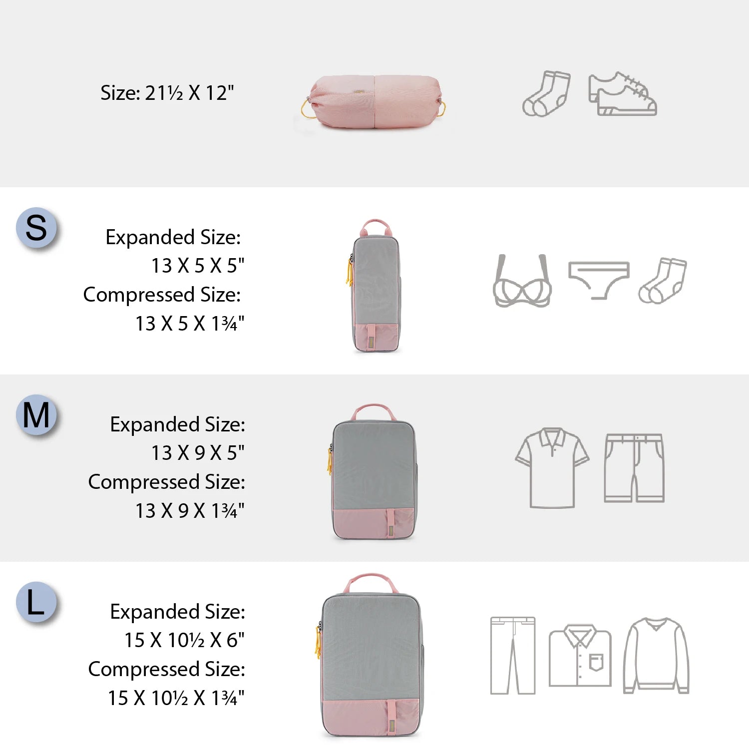 BAGSMART Compression Packing Cubes