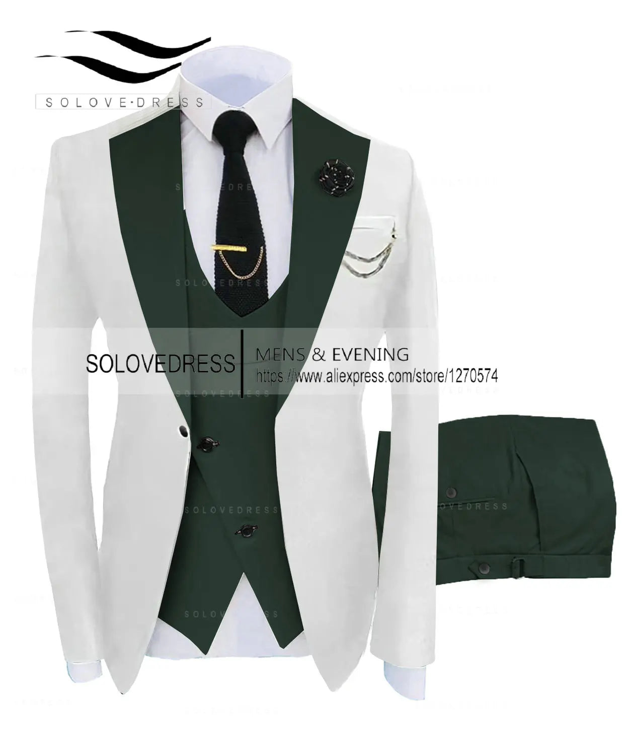 (Jacket + Vest + Pants) Suits for Men Casual Business Suit High-End Social Formal Suit 3 Pcs Set Groom Wedding Men