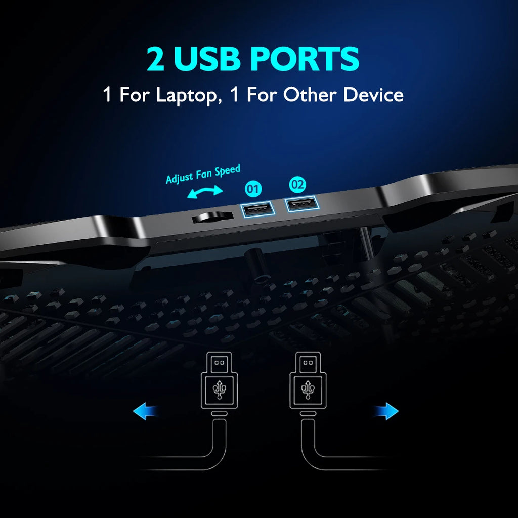 Laptop Cooling Pad with 5 Quiet Fans