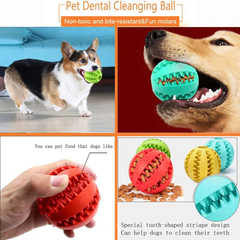 Interactive Chewing Rubber Ball Toy For Pets