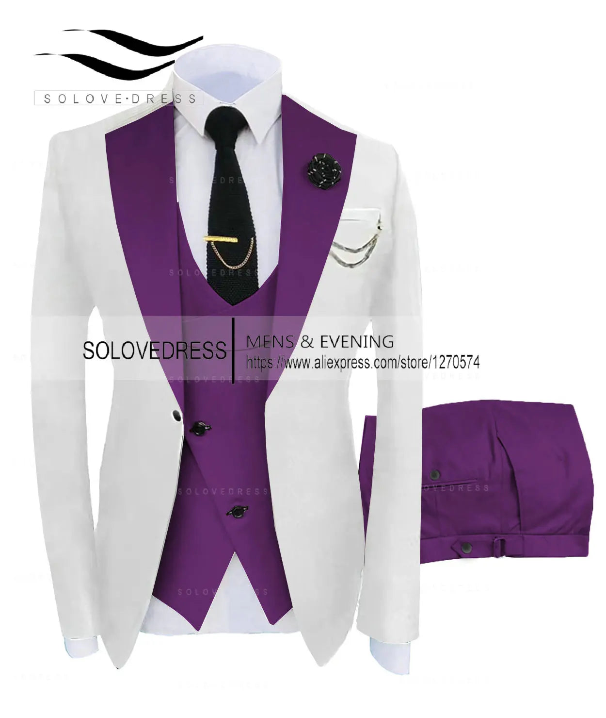 (Jacket + Vest + Pants) Suits for Men Casual Business Suit High-End Social Formal Suit 3 Pcs Set Groom Wedding Men