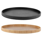 Round Solid Wood Food & Tea Serving Tray
