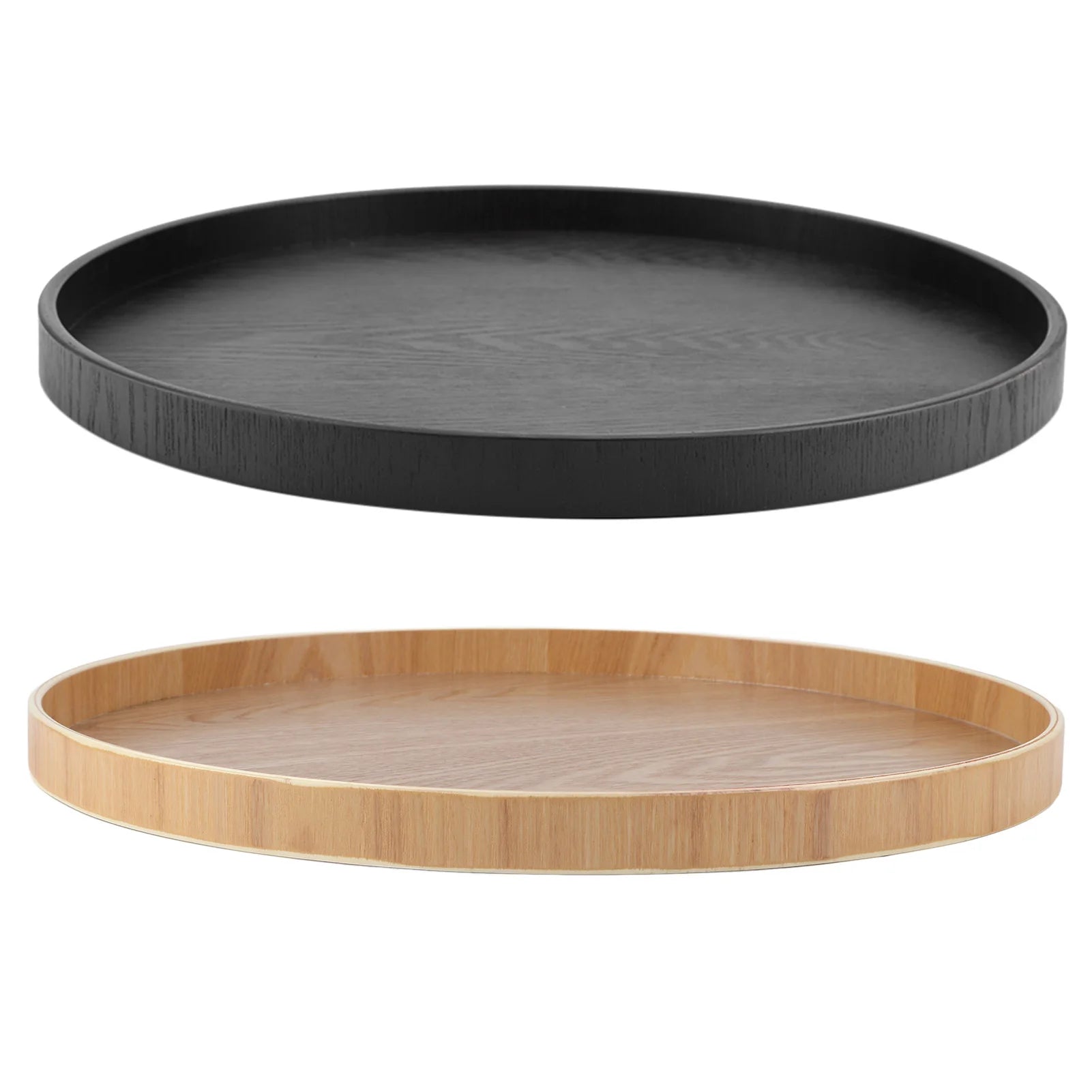 Round Solid Wood Food & Tea Serving Tray