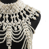 Pearl Body Chain Pendant for Bridal Wedding Dress Beach Nightclub Party