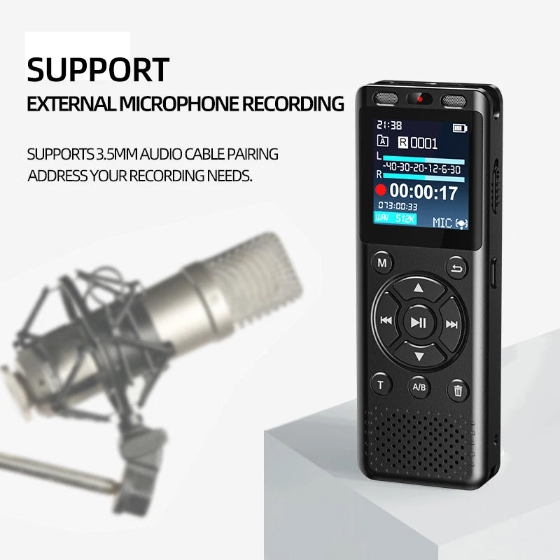 Large Screen C‑Type Rechargeable Voice Recorder