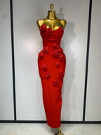 Women Sexy Strapless Florals Strapless Bodycon Bandage Dress Celebrity Elegant Festival Celebrate Evening Party Birthday Dresses