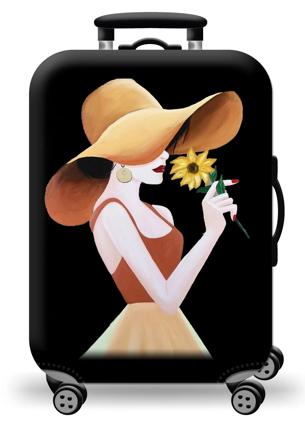 Thick Elastic World Map Luggage Cover