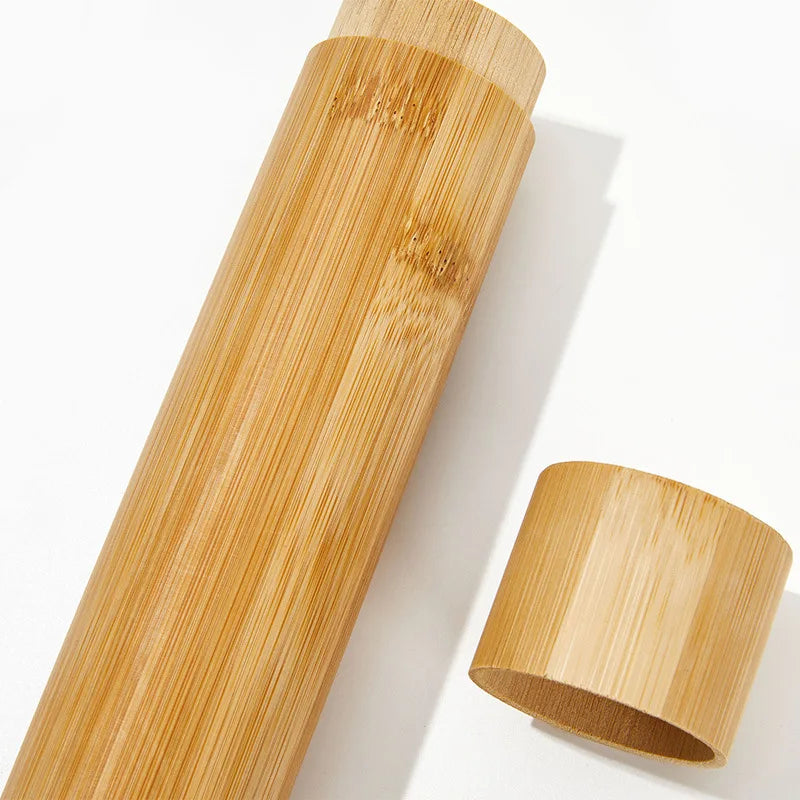 23cm Bamboo Toothbrush Tube & Tea Bottle