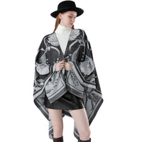 Trendy Warm Blanket Shawl Wrap Poncho for Outdoor Cardigan Warm Shawl Wrap for Wedding Evening Dresses Bridal Scarve