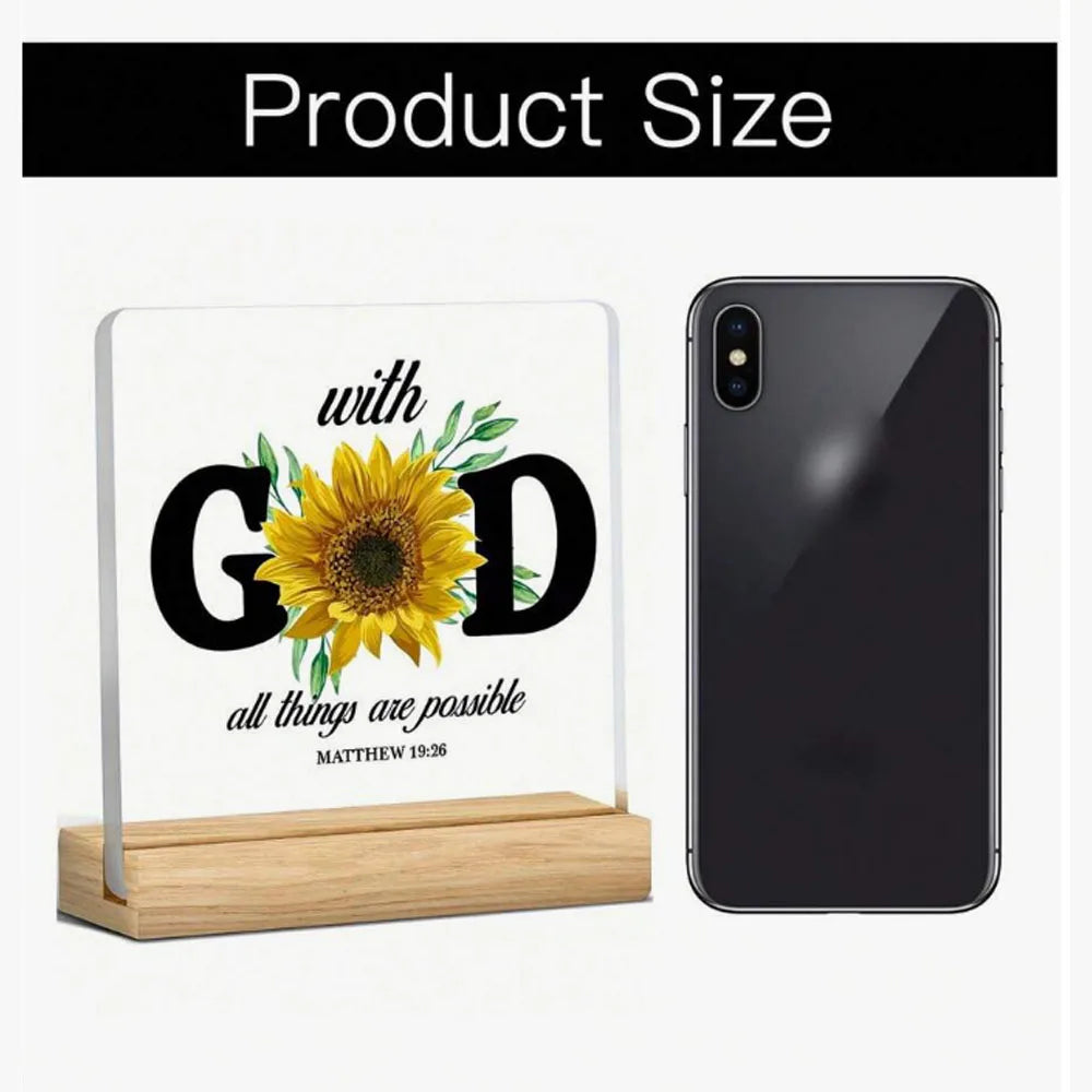 “With God All Things Are Possible” Sunflower Desk & Home Decor