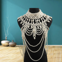 Pearl Body Chain Pendant for Bridal Wedding Dress Beach Nightclub Party