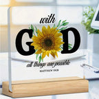 “With God All Things Are Possible” Sunflower Desk & Home Decor