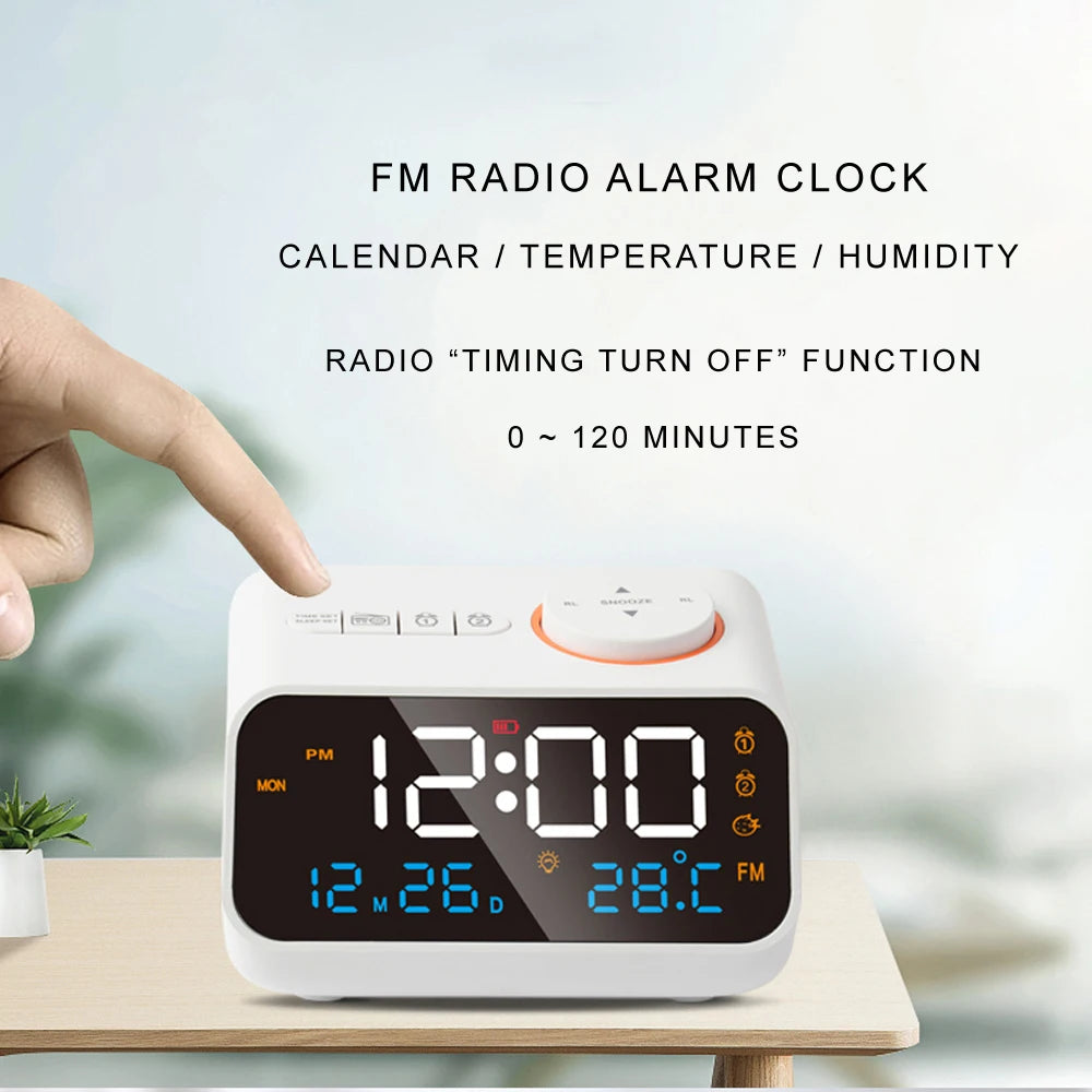 Modern LED Alarm Clock with FM Radio