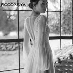 RODDRSYA Bohemian Wedding Dress Women Vestidos Novias Boda Chiffon Long Sleeves Lace Bride Dresses