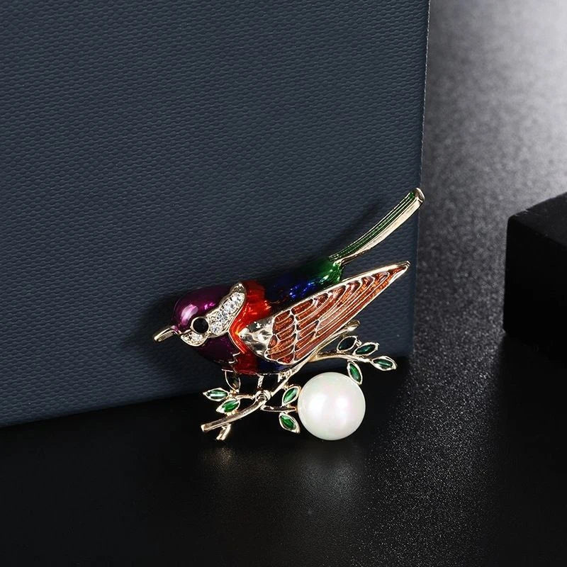 Multiple Colors Bird Brooch for Women For Coat Sweater Dress Suits Bags Magpie Birds Chic Rhinestone Jewelry Fashion Accessories