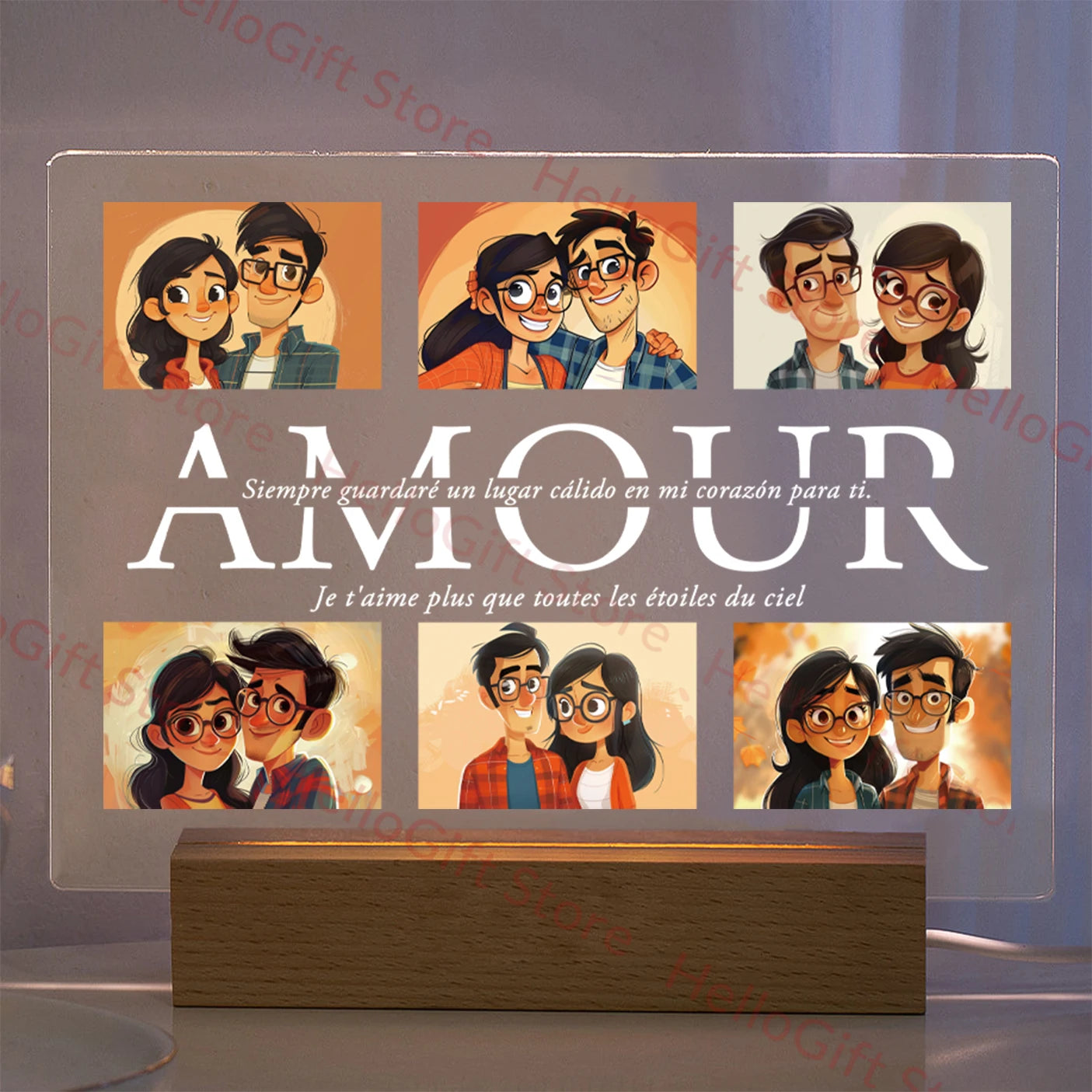 Custom Photo & Text Night Light