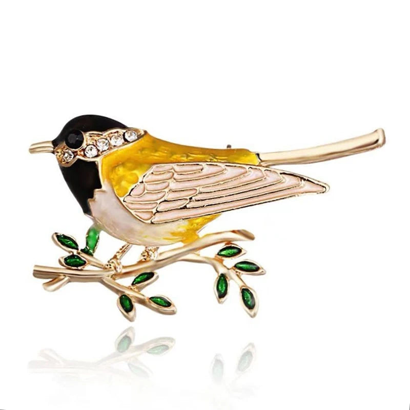 Multiple Colors Bird Brooch for Women For Coat Sweater Dress Suits Bags Magpie Birds Chic Rhinestone Jewelry Fashion Accessories