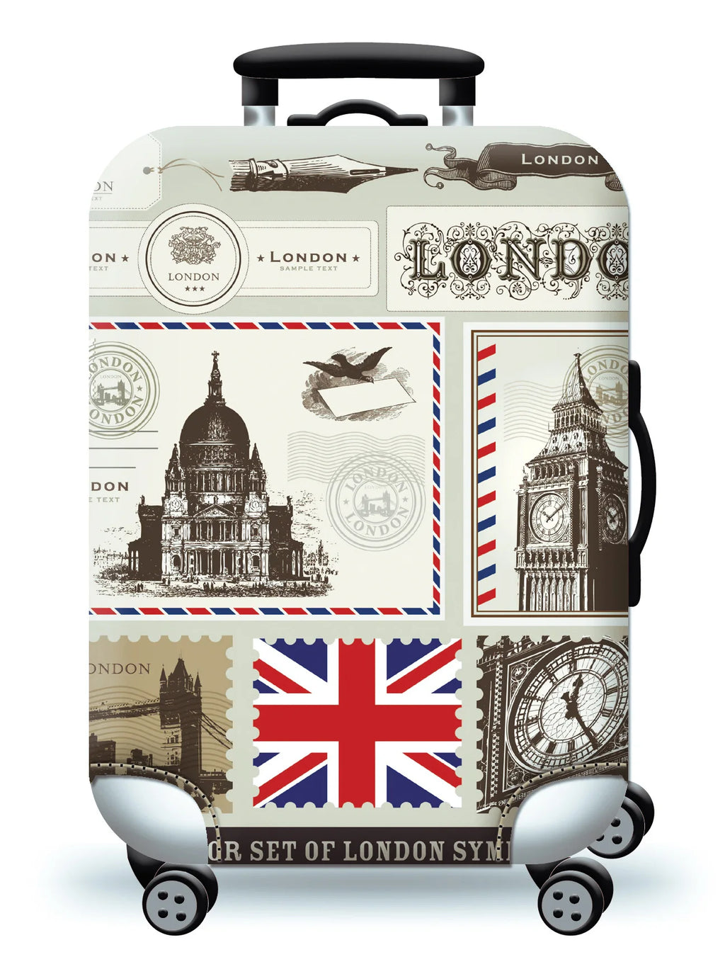 Thick Elastic World Map Luggage Cover