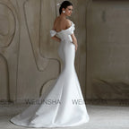 Modern Wedding Party Dresses Satin Mermaid/Trumpet Mother Of The Bride Dress White Off-The-Shoulder