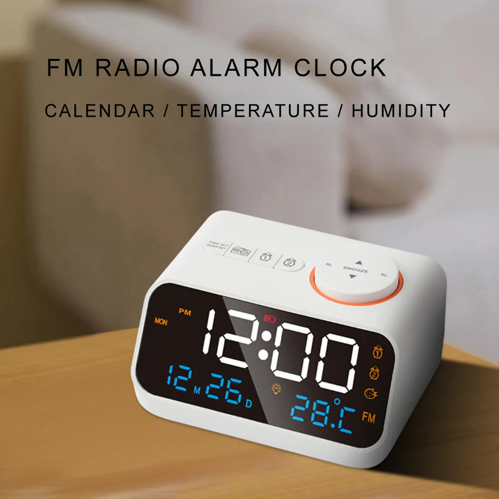 Modern LED Alarm Clock with FM Radio