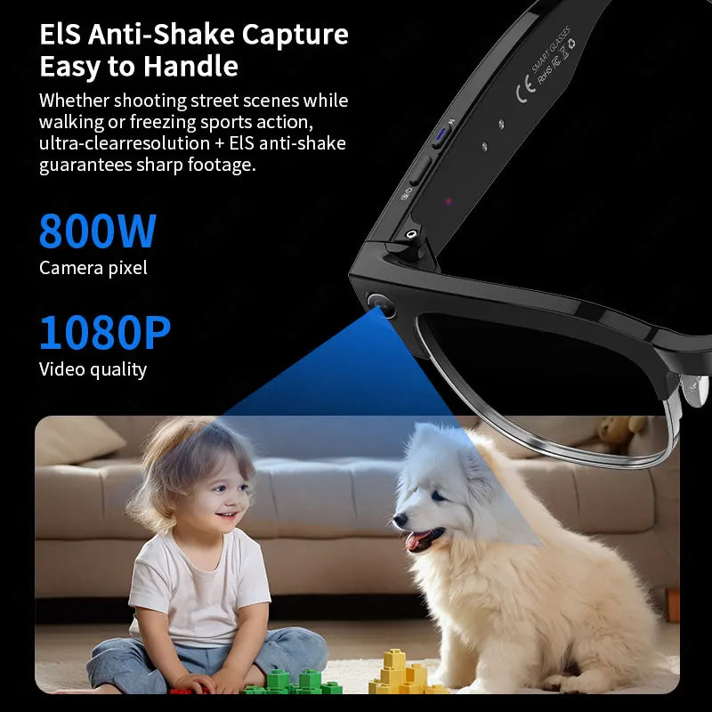 AI Smart Glasses~Sony Camera~Record Videos~Photo Recognition~Bluetooth Calling~Music Payback