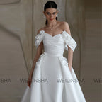 Modern Wedding Party Dresses Satin Mermaid/Trumpet Mother Of The Bride Dress White Off-The-Shoulder