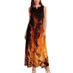 Fire, flames at night, campfire Long Dress birthday dresses for women luxury dresses Dress