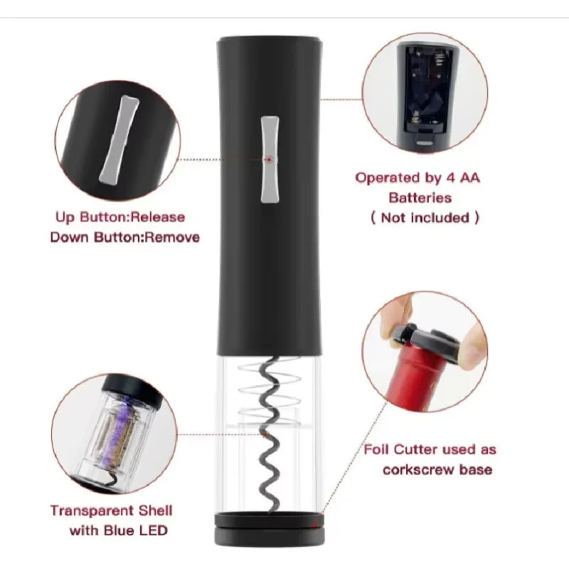 Electric Wine Bottle Opener with Foil Cutter