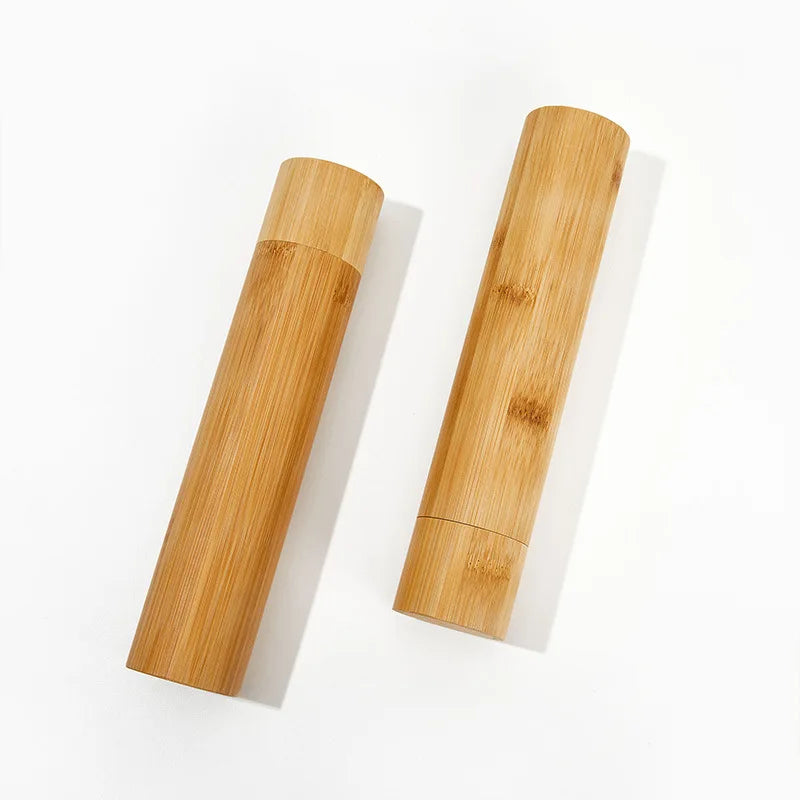 23cm Bamboo Toothbrush Tube & Tea Bottle