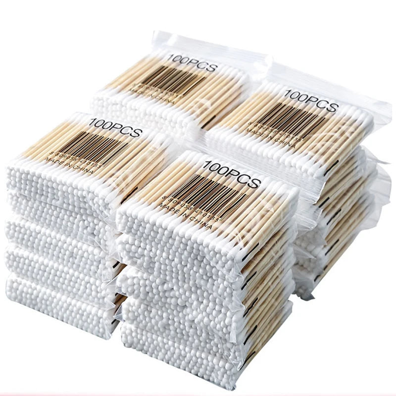 100pcs Disposable Double-Ended Cotton Swabs