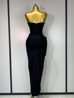 Women Sexy Strapless Florals Strapless Bodycon Bandage Dress Celebrity Elegant Festival Celebrate Evening Party Birthday Dresses
