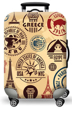 Thick Elastic World Map Luggage Cover