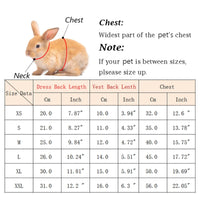 Rabbit JK Dresses and Leash Sets Mesh Plaid Pet Vest Harness for Cats Bunny Summer Small Animals Clothes Rabbits Accessories