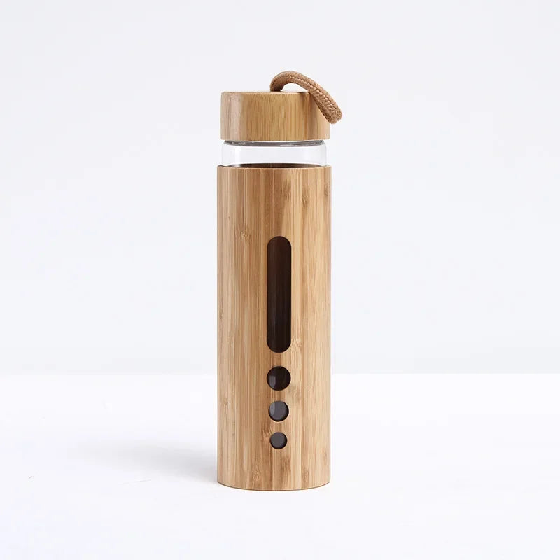 500ml Borosilicate Glass Water Bottle with Bamboo Sleeve