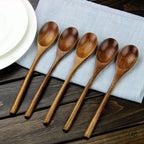 5-Piece Wooden Spoon & Fork Tableware Set