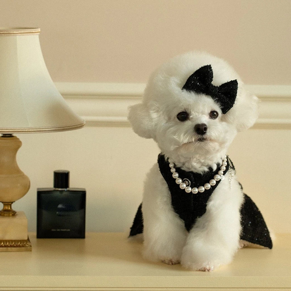 INS Spring Dog Black Dress Flash Sleeveless Dress Coat Dog Cat Pet Clothes Dog Clothes Puppy Clothes Dog Dresses for Small Dogs