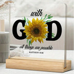 “With God All Things Are Possible” Sunflower Desk & Home Decor