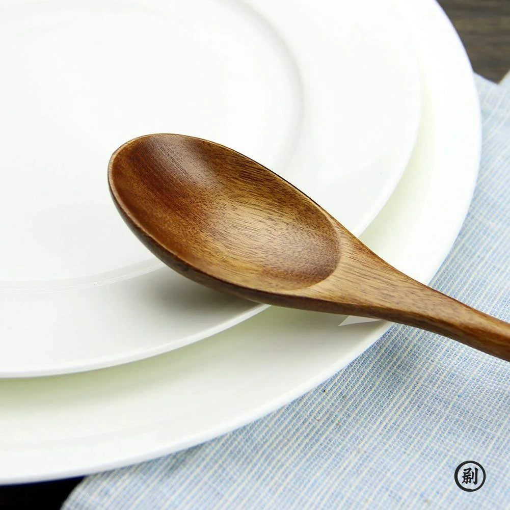 5-Piece Wooden Spoon & Fork Tableware Set