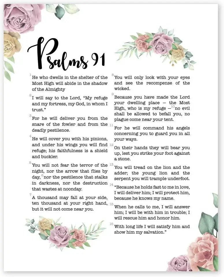 Christian Psalm Bible Verse Wall Art Print